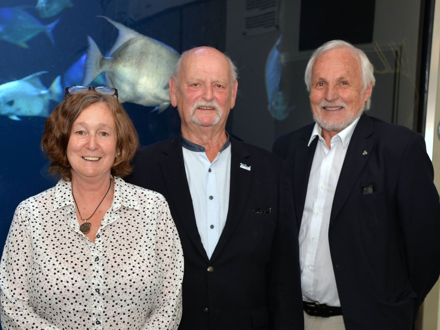 Die RepräsentantInnen der veranstaltenden Vereine (v.l.n.r.): Elisabeth Haring – Zoologisch Botanische Gesellschaft, Jörg Ott – ProMare, Walter Hödl, - Haus des Meeres-Wissenschaft und Forschung